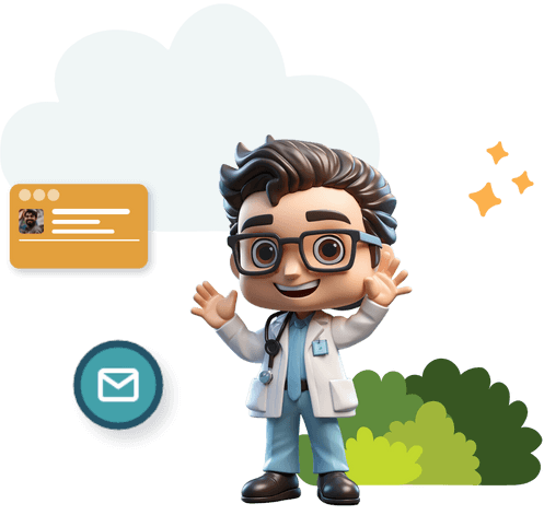 Une des mascottes de Timed (logiciel RH et planning) qui est tout heureux 