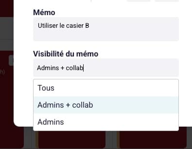 Visibilité des memos dans Timed