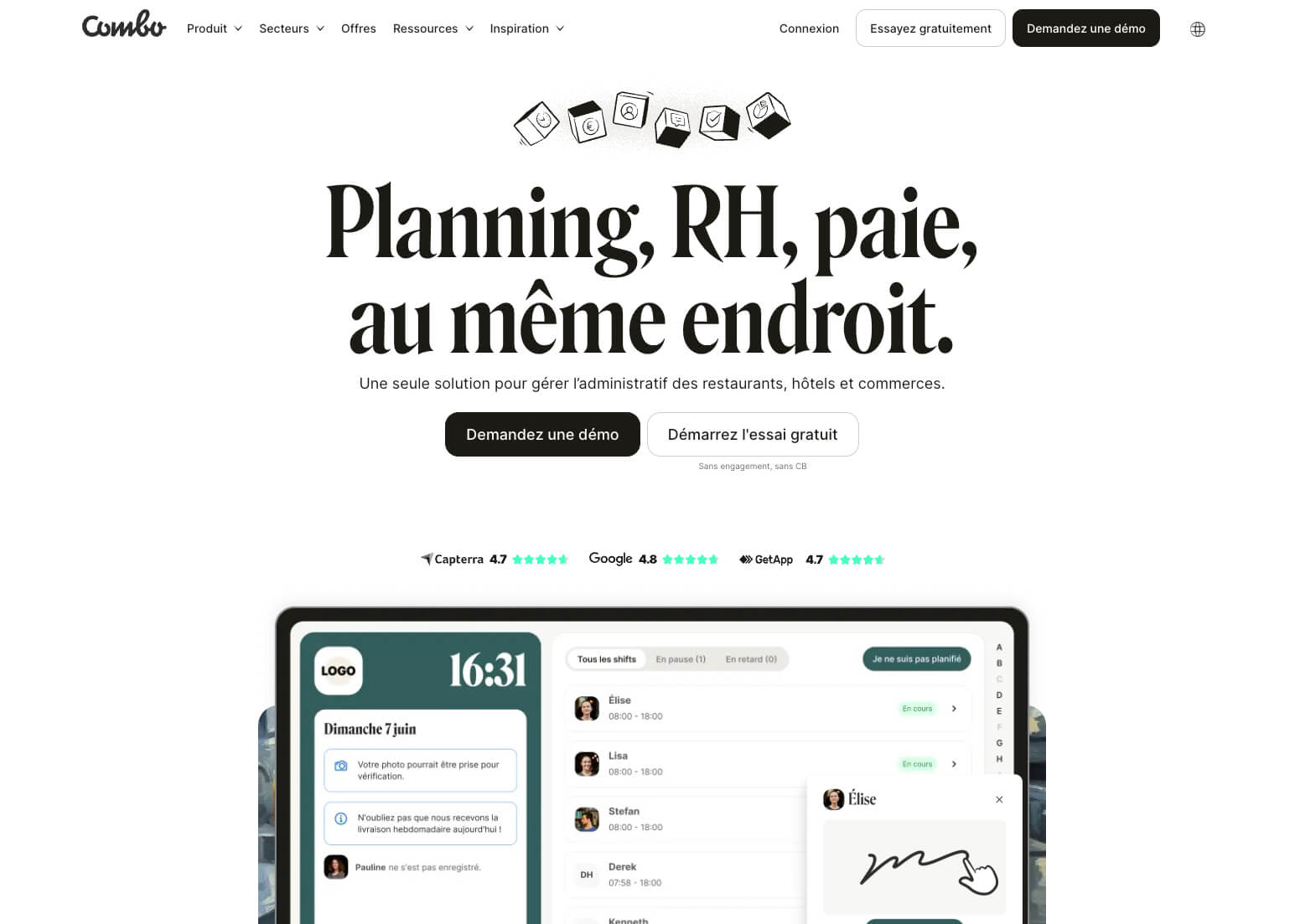 combo logiciel de planning